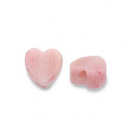 Naturstein Perlen Rosenquarz Herz Peach pink
