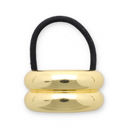 Haarschmuck Haargummi mit Metall Gold-black