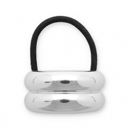 Haarschmuck Haargummi mit Metall Silver-black