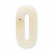 Naturstein Anh&auml;nger Achat Oval Off white