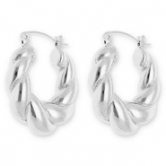 Ohrringe aus Stainless Steel - Rostfreiem Stahl Creolen Twisted Silver