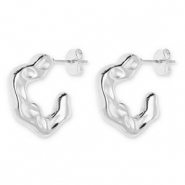 Ohrringe aus Stainless Steel - Rostfreiem Stahl Ohrstecker Irregular Silver