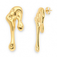 Ohrringe aus Stainless Steel - Rostfreiem Stahl Ohrstecker Tropfen Gold