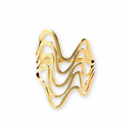 Ringe aus Stainless Steel - Rostfreiem Stahl Wellenf&ouml;rmig Gold