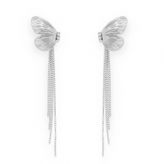 Ohrringe aus Stainless Steel - Rostfreiem Stahl Ohrstecker Schmetterling Silver