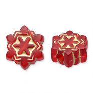 Acrylperlen Schneeflocke Red-gold