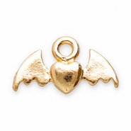 Metall Anh&auml;nger Herz mit Fl&uuml;gel Gold