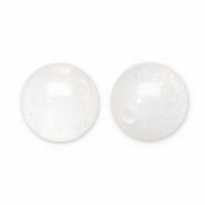 8 mm Acrylperlen mit Glitzer White-turquoise