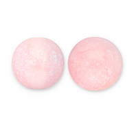 6 mm Acrylperlen mit Glitzer Light pink-turquoise