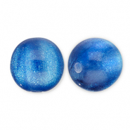 6 mm Acrylperlen mit Glitzer Blue-turquoise
