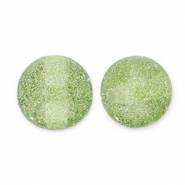 12 mm Acrylperlen mit Glitzer Olive green-silver