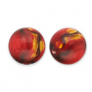 Resin Perlen mit Glitzer 12mm Red-gold