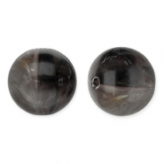 12 mm Acrylperlen Rund Dark grey-white