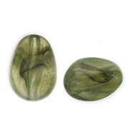 Acrylperlen Eierförmig Olive green