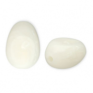 Acrylperlen Eierförmig Off white-white