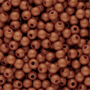 4 mm Acrylperlen Shiny Dark cognac brown