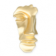 Statement Broschen mit &Ouml;se Gesicht Gold