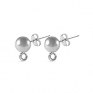 Ohrringe / Ohrstecker aus Stainless Steel - Rostfreiem Stahl mit &Ouml;se 4mm Silber