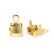 Stainless Steel - Rostfreiem Stahl Schmuckzubeh&ouml;r Endkappen f&uuml;r Strass Ketten 4mm Gold