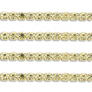 Strass Ketten aus Stainless Steel - Rostfreiem Stahl 2mm Gold-champagne
