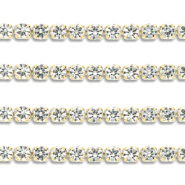 Strass Ketten aus Stainless Steel - Rostfreiem Stahl 2mm Gold-crystal