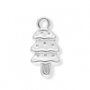 Stainless Steel - Rostfrei Stahl Anh&auml;nger Weihnachtsbaum Silver