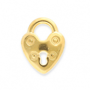 Stainless Steel - Rostfrei Stahl Anh&auml;nger Verschluss Herz Gold