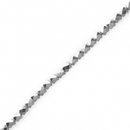 Glas Top Facett Perlen Metallic silver