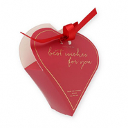 Schmuck-(Geschenk)-Box Herz "Best wishes for you" Red-gold