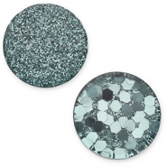 7 mm flach Cabochon Polaris Elements Helios Petrol green