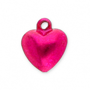 Metall Anhänger Glöckchen Herz Fuchsia