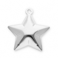 Metall Anhänger Glöckchen Stern Silver