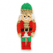 Broschen Nussknacker Beige-red-gold-green