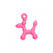 Metall Anhänger Ballonhund Neon pink