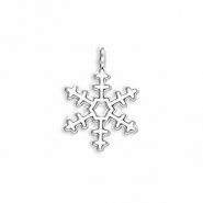 Metall Anhänger Schneeflocke Silver-white