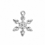 Metall Anhänger Schneeflocke Silver