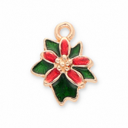 Metall Anhänger Weihnachtsstern Gold-red-green