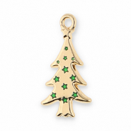 Metall Anhänger Weihnachtsbaum Gold-green