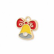 Metall Anhänger Weihnachtsglocke Gold-yellow-red-grey
