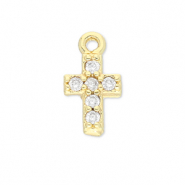 Brass TQ Metall Anh&auml;nger Kreuz Gold-transparent