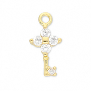 Brass TQ Metall Anh&auml;nger Schl&uuml;ssel Gold-transparent