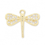 Brass TQ Metall Anh&auml;nger Libelle Gold-transparent