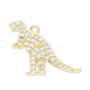 Brass TQ Metall Anh&auml;nger Dino Gold-transparent