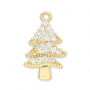 Brass TQ Metall Anh&auml;nger Weihnachtsbaum Gold-transparent