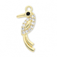 Brass TQ Metall Anh&auml;nger Vogel Gold-transparent