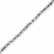 H&auml;matit Perlen Rund 6mm Facett Geschliffen Silver
