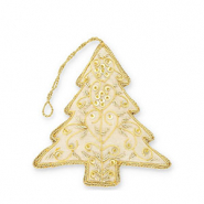 Trendy-Anhänger Weihnachtsbaum Gold-off white