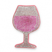 Statement hangers mit Strass Weinglas Pink-crystal-light pink