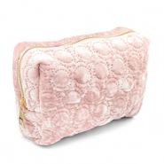 BY31&reg; Etui Sammt mit gestickten Kreisen Light pink