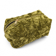 BY31® Etui Sammt mit gestickten Kreisen Olive green